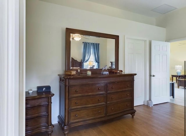 bedroom featuring dark hardwood / wood-style flooring