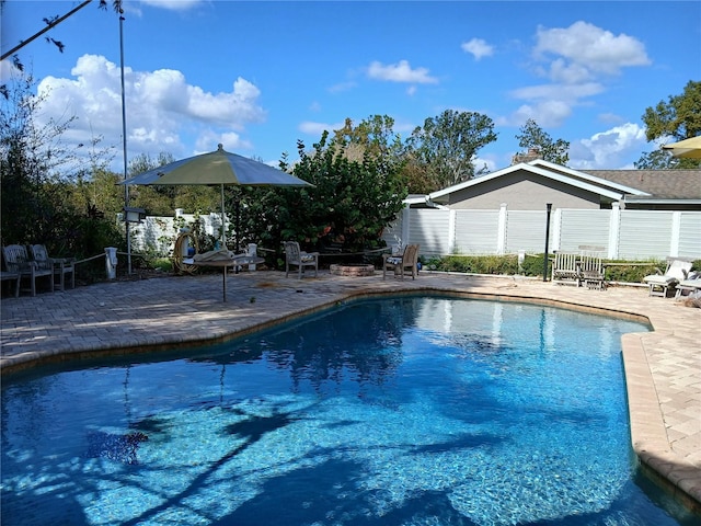 view of pool with a patio