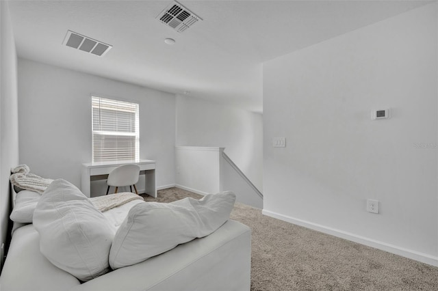 living room with light colored carpet