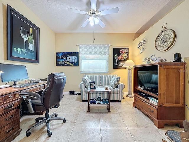 4088 Kingsley St, Clermont, FL 34711 - office with a ceiling fan and a textured ceiling