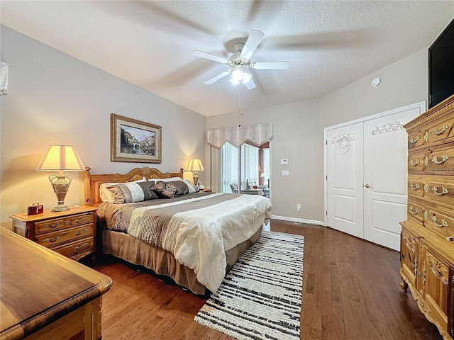 4088 Kingsley St, Clermont, FL 34711 - bedroom with ceiling fan, a textured ceiling, and wood finished floors