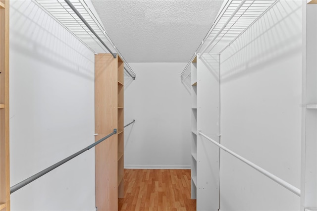 walk in closet featuring light wood-type flooring