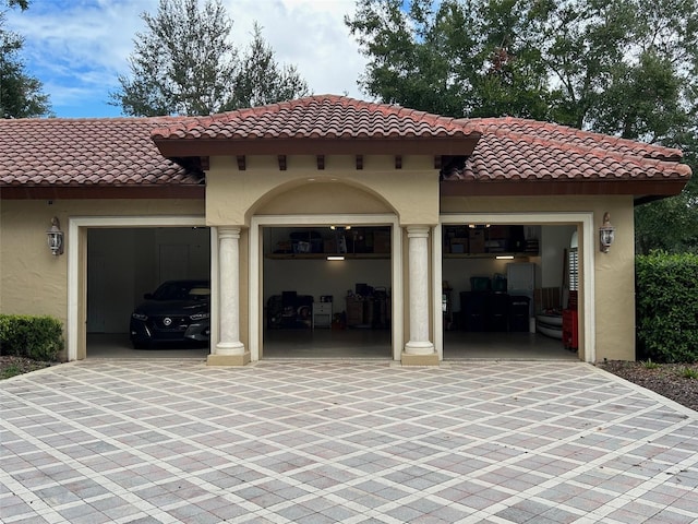 view of garage