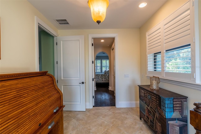 hallway featuring light wood-type flooring