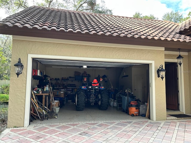 view of garage