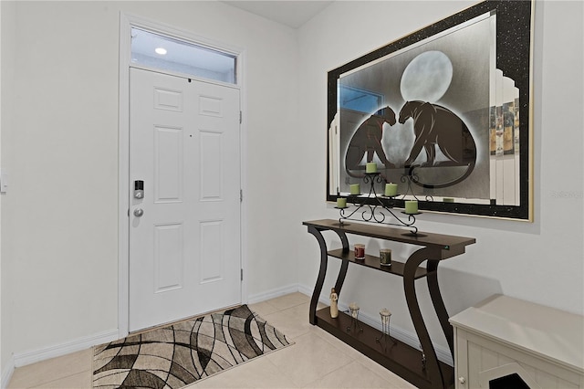 view of tiled foyer entrance