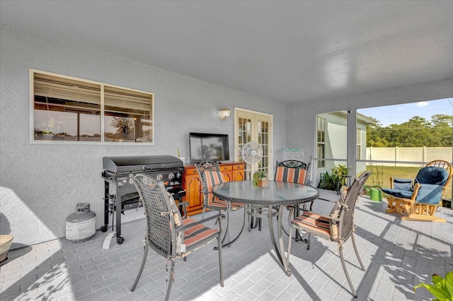 sunroom / solarium with french doors