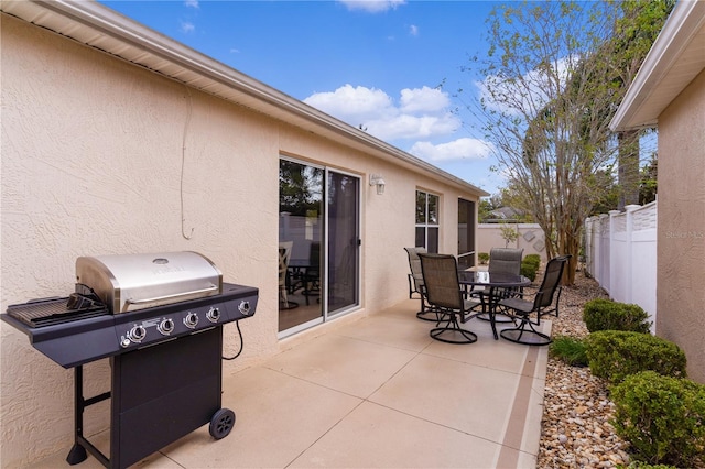 view of patio / terrace featuring a grill