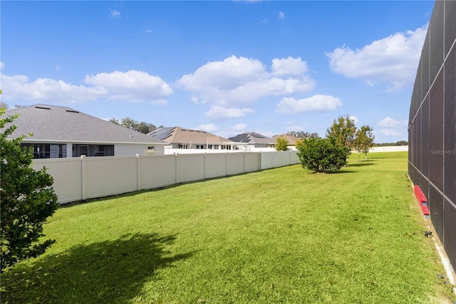 9702 Pepper Tree Pl, Wildwood, FL 34785 - view of yard with a fenced backyard and a lanai