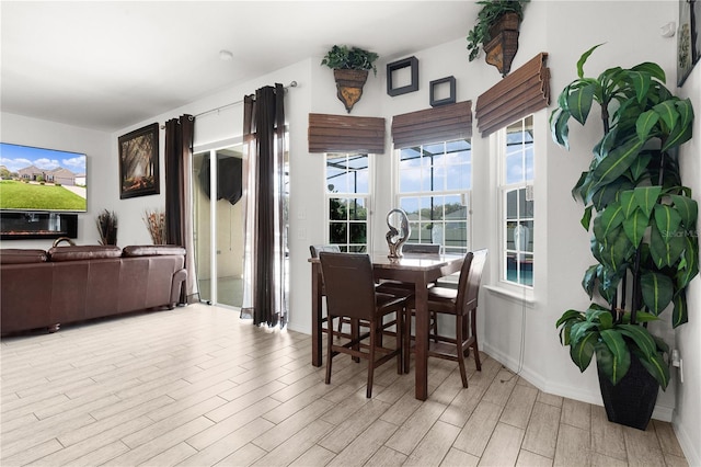 9702 Pepper Tree Pl, Wildwood, FL 34785 - dining area with baseboards and light wood-style flooring