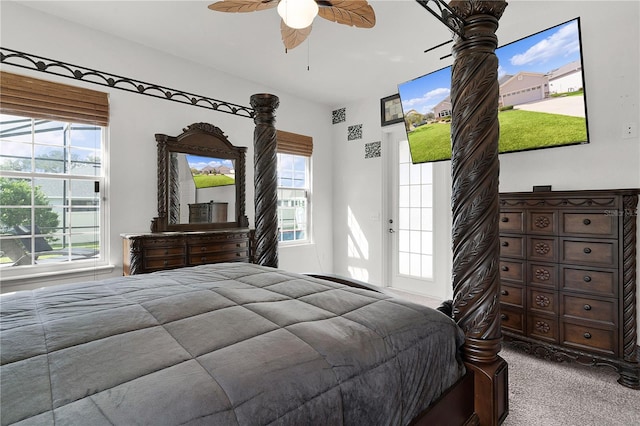 9702 Pepper Tree Pl, Wildwood, FL 34785 - carpeted bedroom with a ceiling fan and visible vents