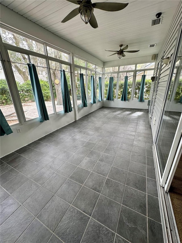 unfurnished sunroom with a healthy amount of sunlight