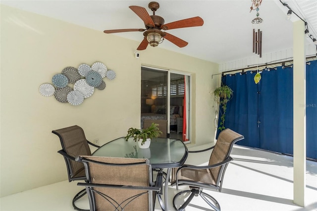 view of patio / terrace featuring ceiling fan