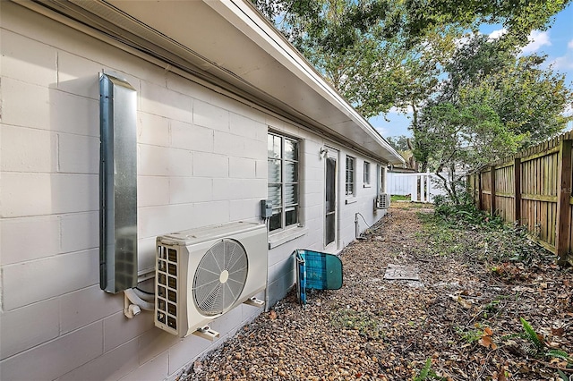 view of property exterior featuring ac unit