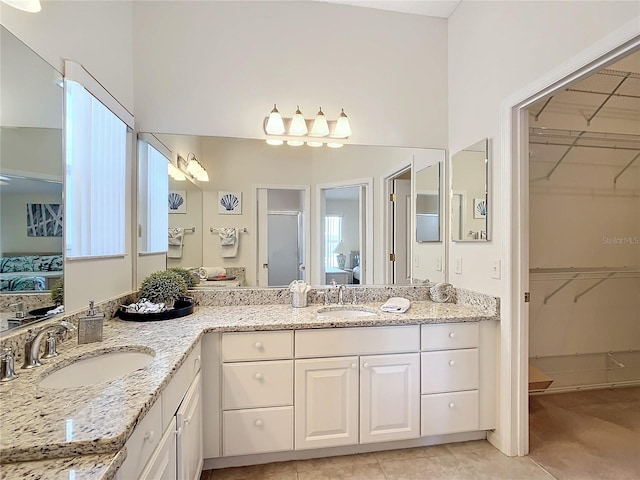 bathroom featuring vanity and tile patterned floors