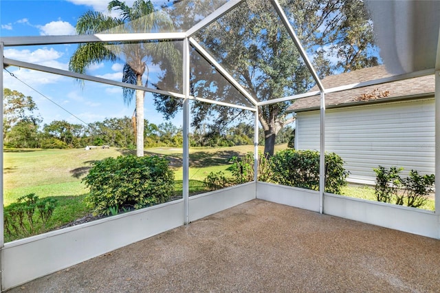 view of unfurnished sunroom