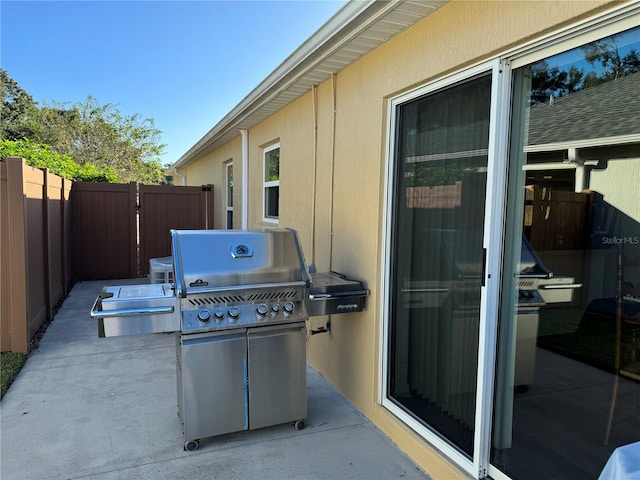 view of patio / terrace with a grill