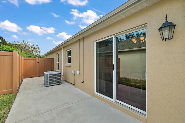 view of patio featuring central AC