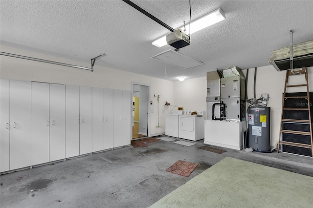 956 Chula Ct, The Villages, FL 32159 - garage featuring water heater, washing machine and dryer, and a garage door opener