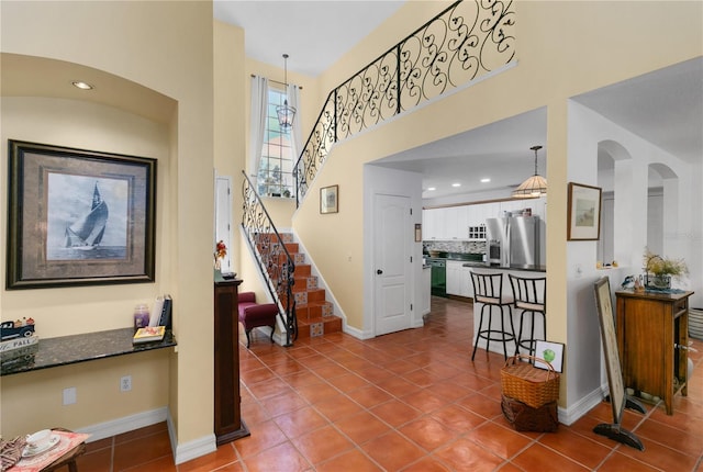 view of tiled foyer entrance