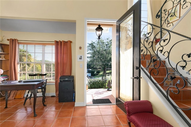 view of tiled entrance foyer