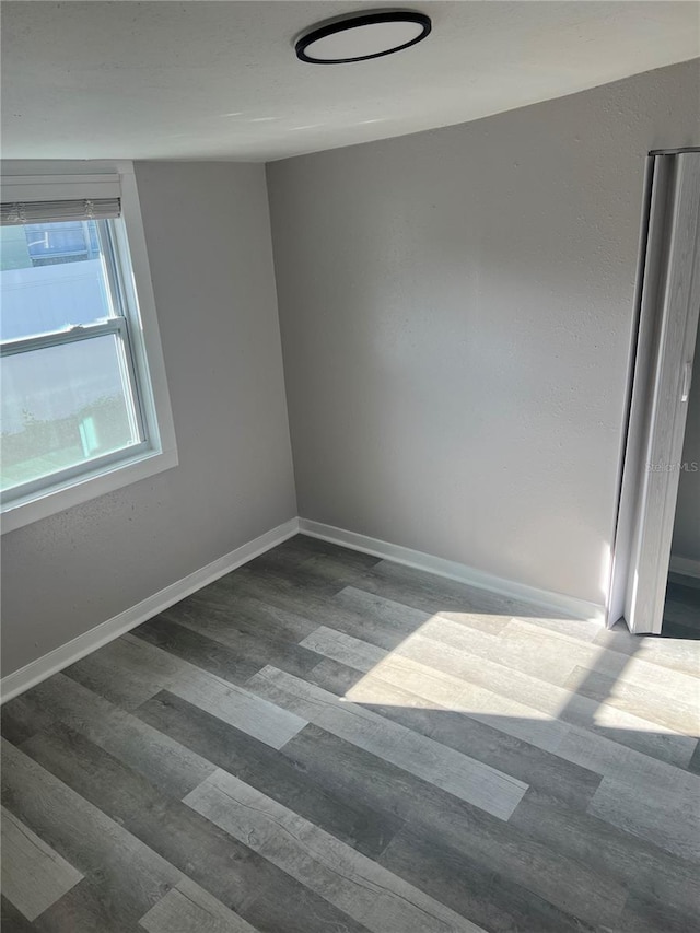 empty room featuring dark hardwood / wood-style flooring