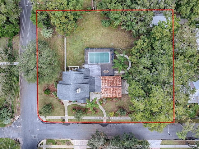351 W 10th Ave, Mount Dora, FL 32757 - aerial view of property's location with property parcel outlined