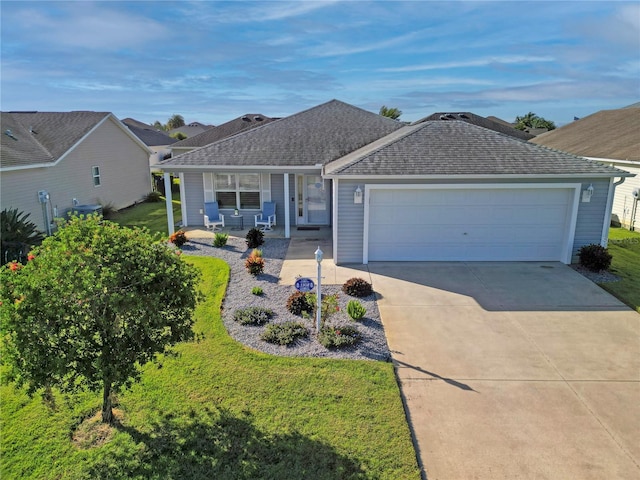 single story home with a garage