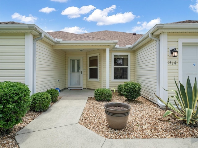 entrance to property with a garage