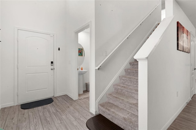 foyer featuring light hardwood / wood-style flooring