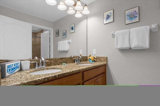 full bath featuring double vanity and a sink