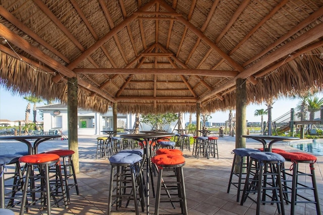 exterior space featuring a gazebo