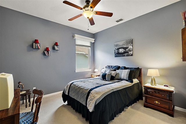 1720 Park Forest Blvd, Mount Dora, FL 32757 - bedroom featuring light colored carpet, baseboards, and ceiling fan