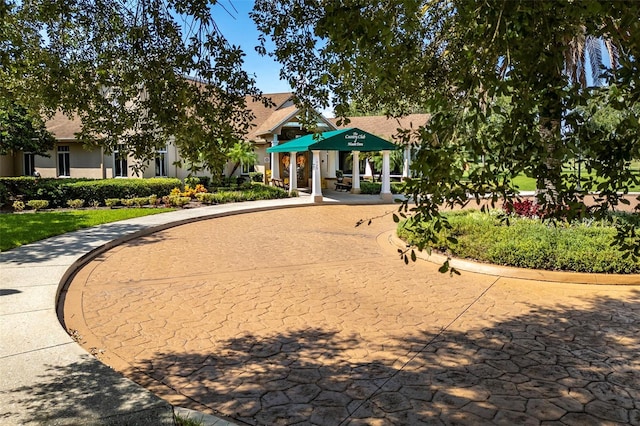 view of community featuring a gazebo