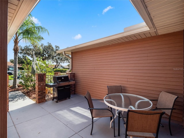 view of patio with area for grilling