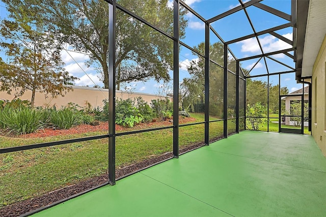 view of unfurnished sunroom