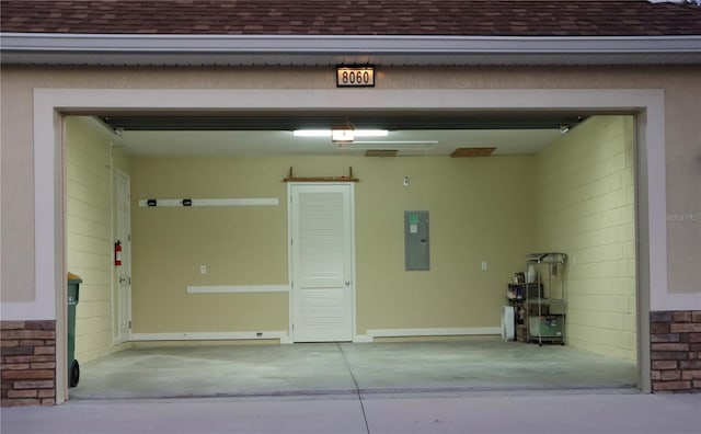 garage with electric panel