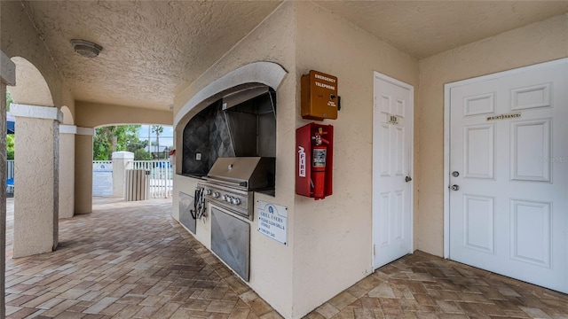 view of patio with grilling area