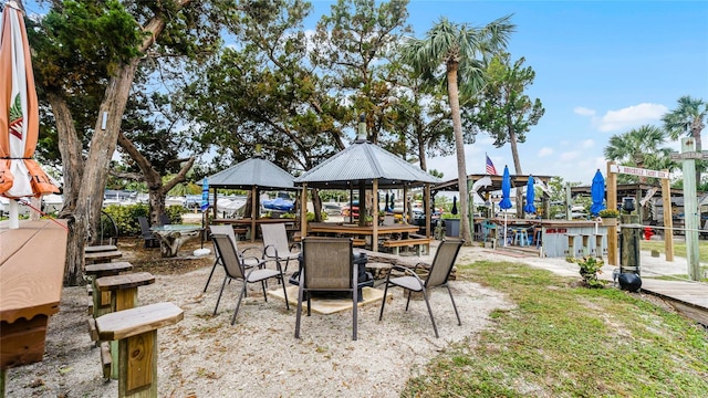 view of patio with a gazebo