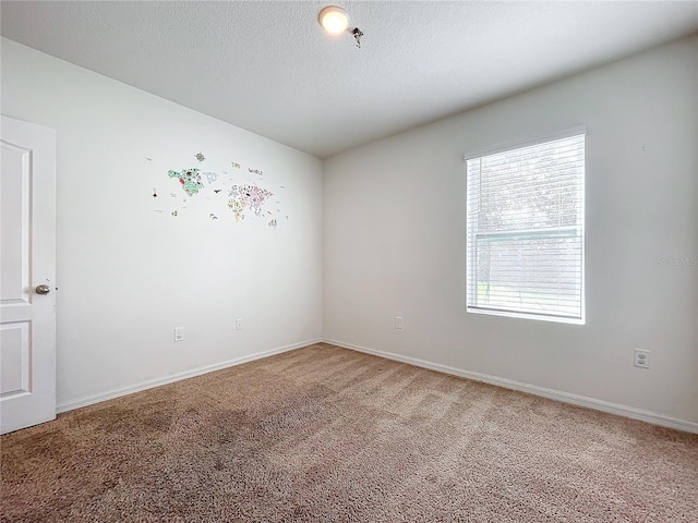 empty room featuring carpet flooring and a textured ceiling