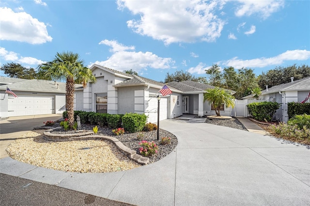 single story home featuring a garage