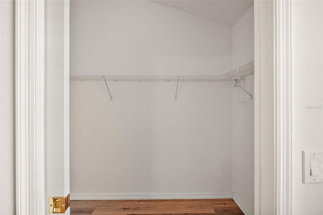 walk in closet featuring hardwood / wood-style floors