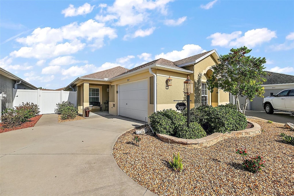 view of front of property featuring a garage