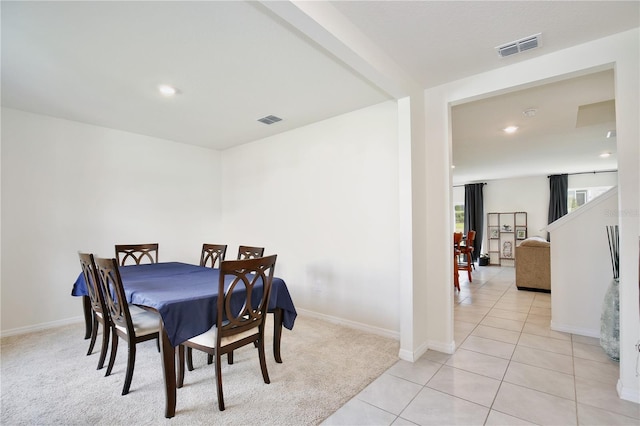 view of tiled dining room