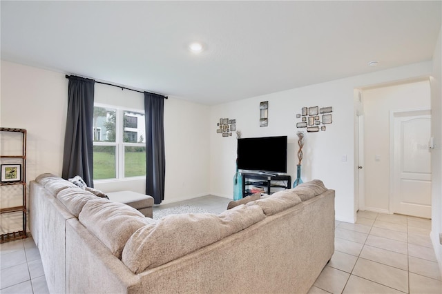 view of tiled living room