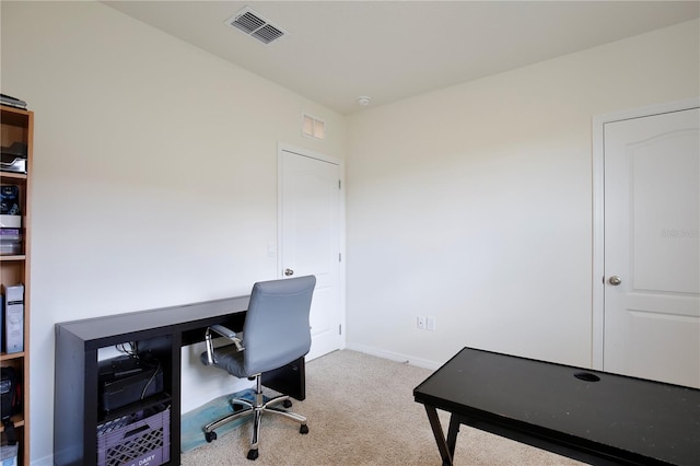 view of carpeted office