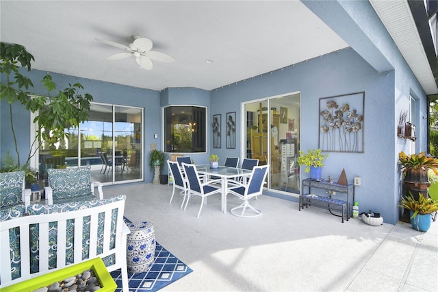 view of patio / terrace with ceiling fan