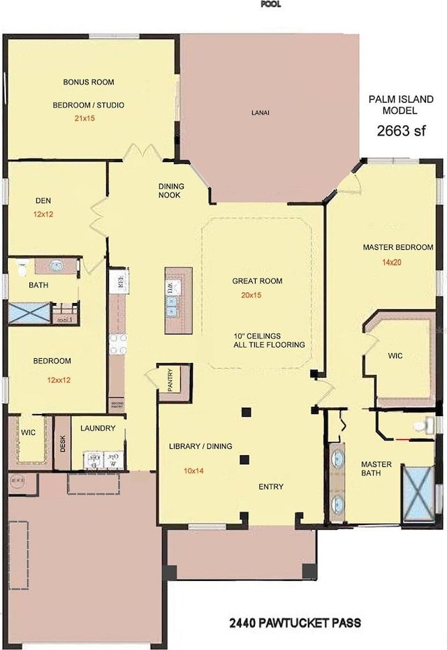 2440 Pawtucket Pass, Mount Dora, FL 32757 - floor plan / room layout