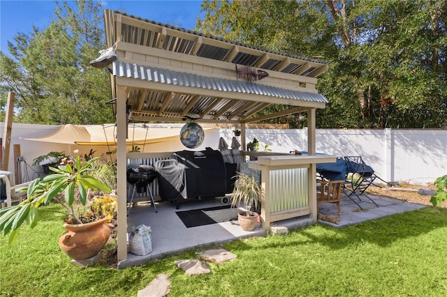 view of patio / terrace with area for grilling