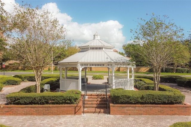 view of community with a gazebo